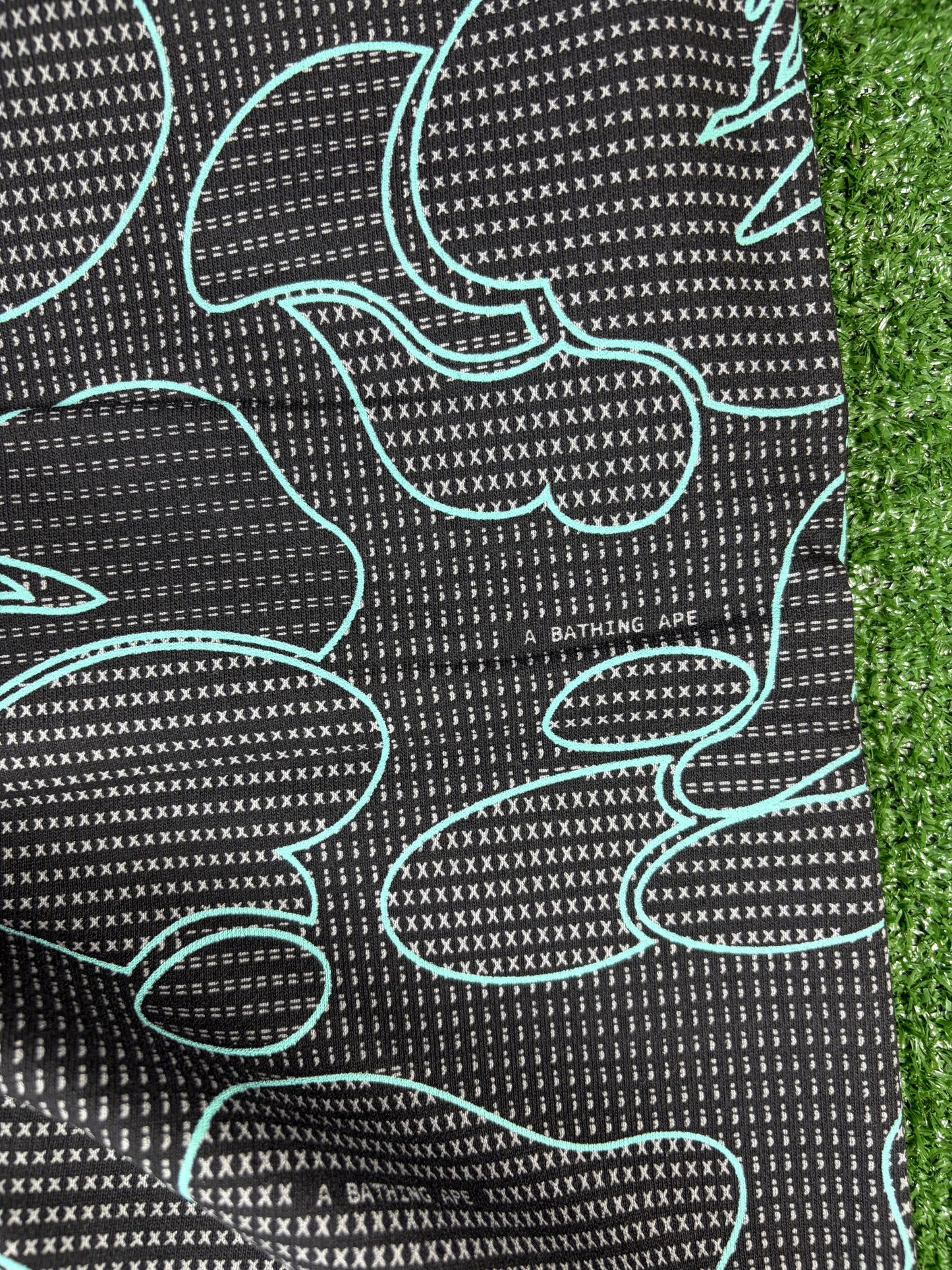 Bape Text Code Camo Black Jogger Sweatpants Size Large