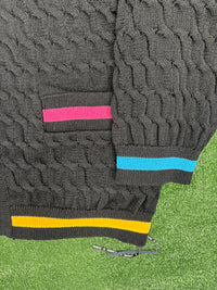 Mastermind World Knitted Black Tennis Cardigan Size Large (MSRP: $1,916)