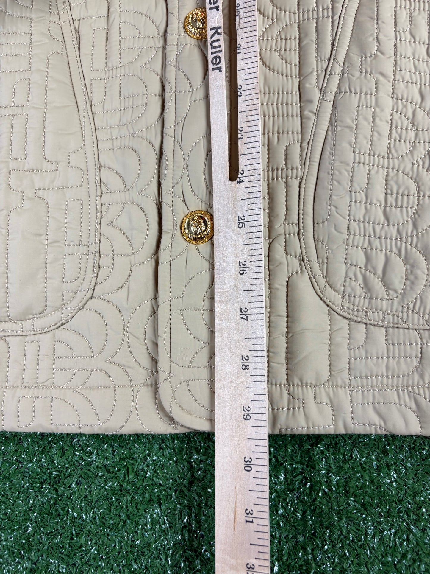 Bape Black Beige Quilted Collared Jacket Size Medium