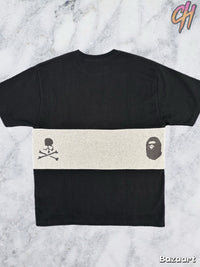 Mastermind World X Bape Striped College Black T-Shirt Size Small