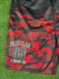 Bape X Faze Clan Red Camo Game Shorts Size Large