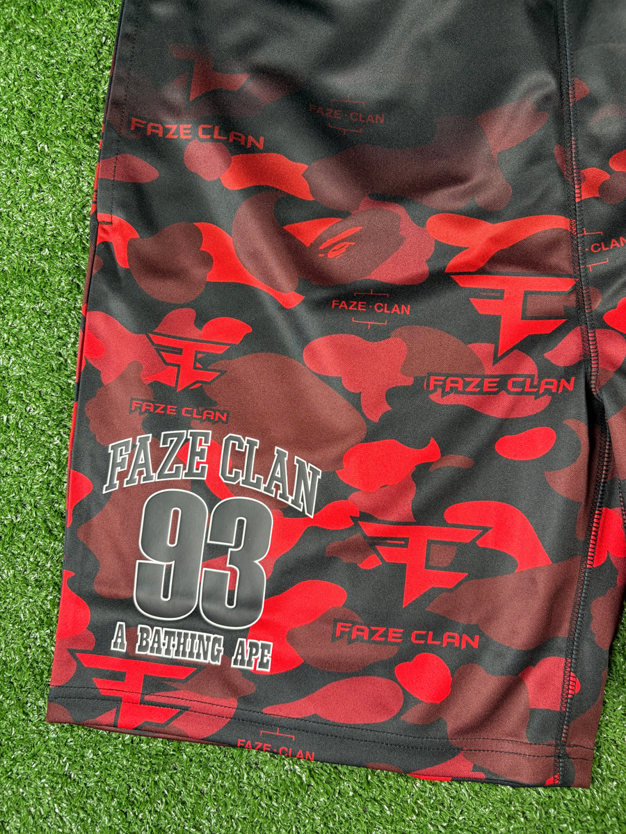 Bape X Faze Clan Red Camo Game Shorts Size XL