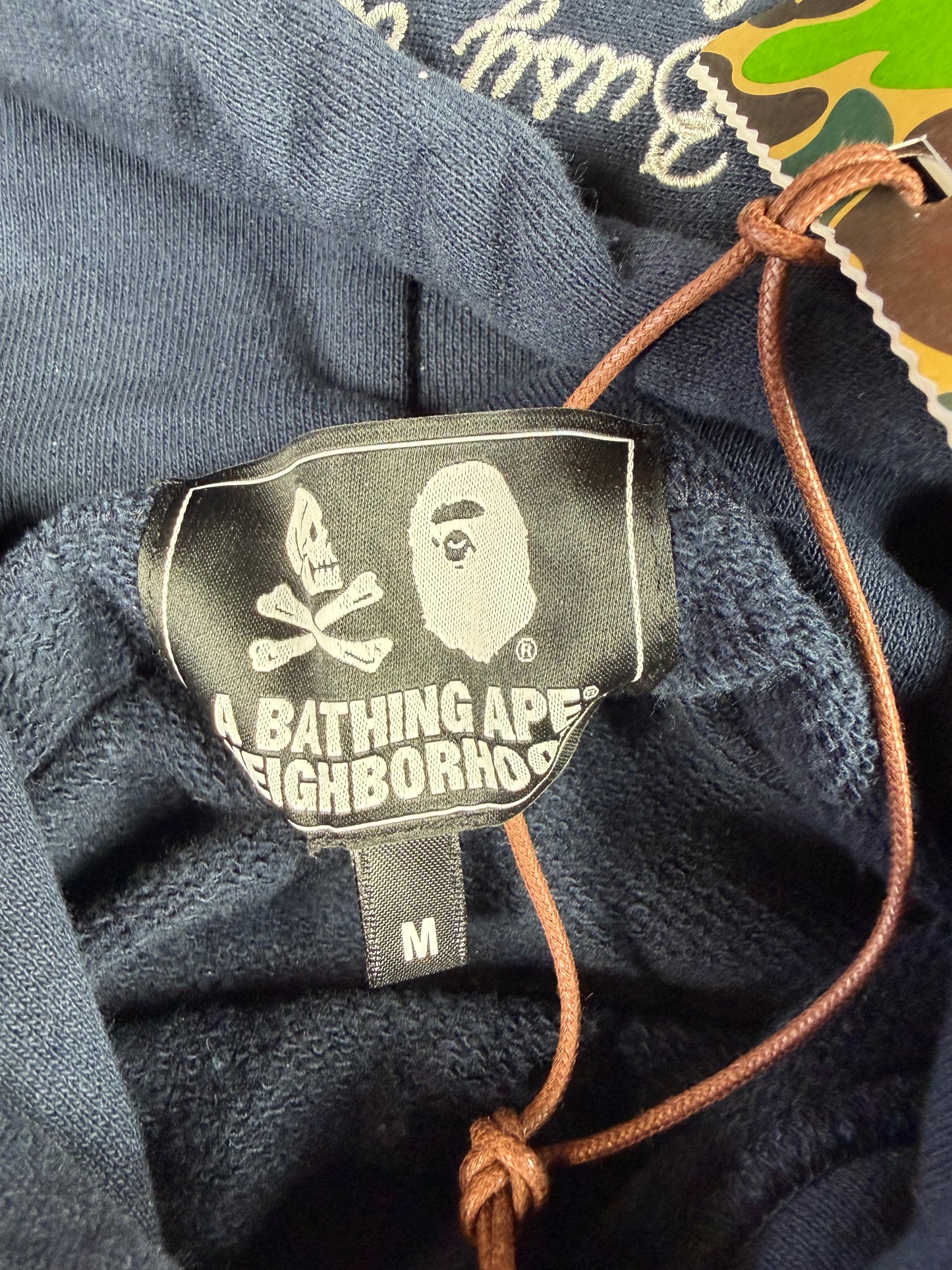 BAPE X Neighborhood Relaxed Fit Navy Hoodie Size Medium