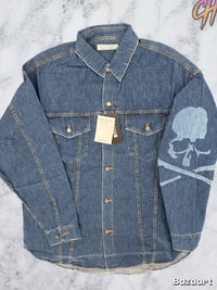 Mastermind World Light Ounce Indigo Denim Shirt Size Large (MSRP: $1,440)