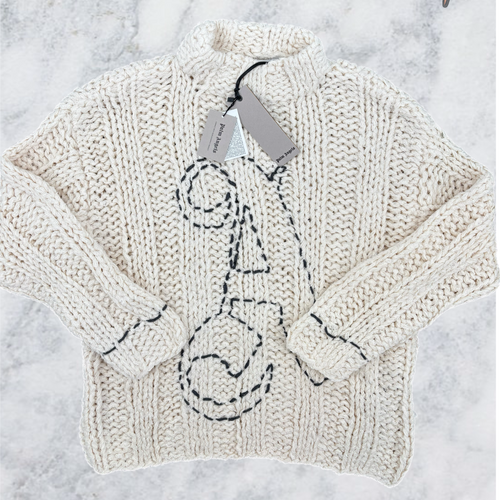 Palm Angels Butter Black Knitted A Sweater Size XS (MSRP: $1,232.00)