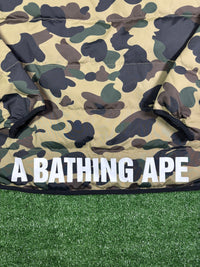 Bape 1st Camo Collarless Green Down Puffer Jacket Size XL