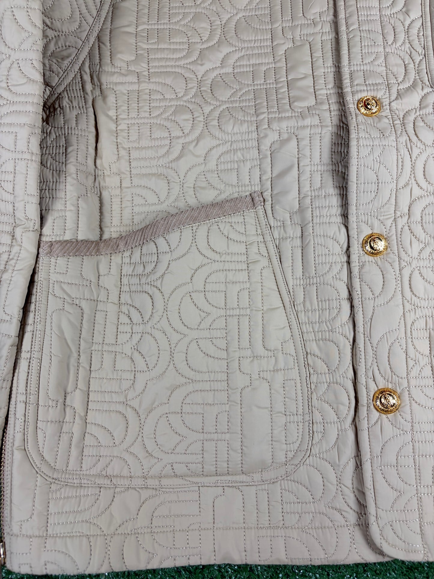 Bape Black Beige Quilted Collared Jacket Size Medium