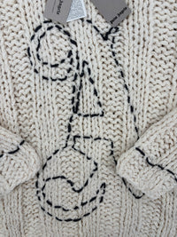 Palm Angels Butter Black Knitted A Sweater Size XS (MSRP: $1,232.00)