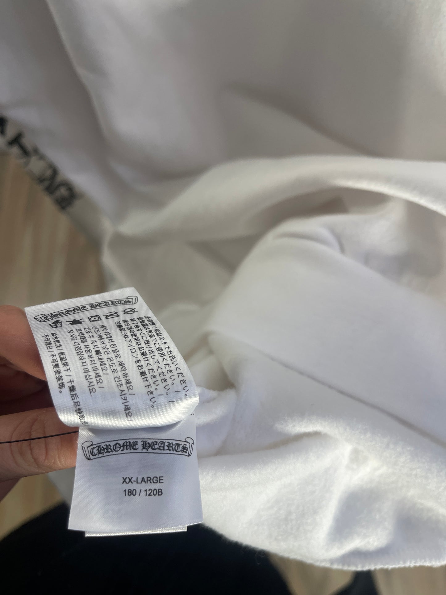 Chrome Hearts Vertical Logo Pullover Hoodie - White - Size XXL