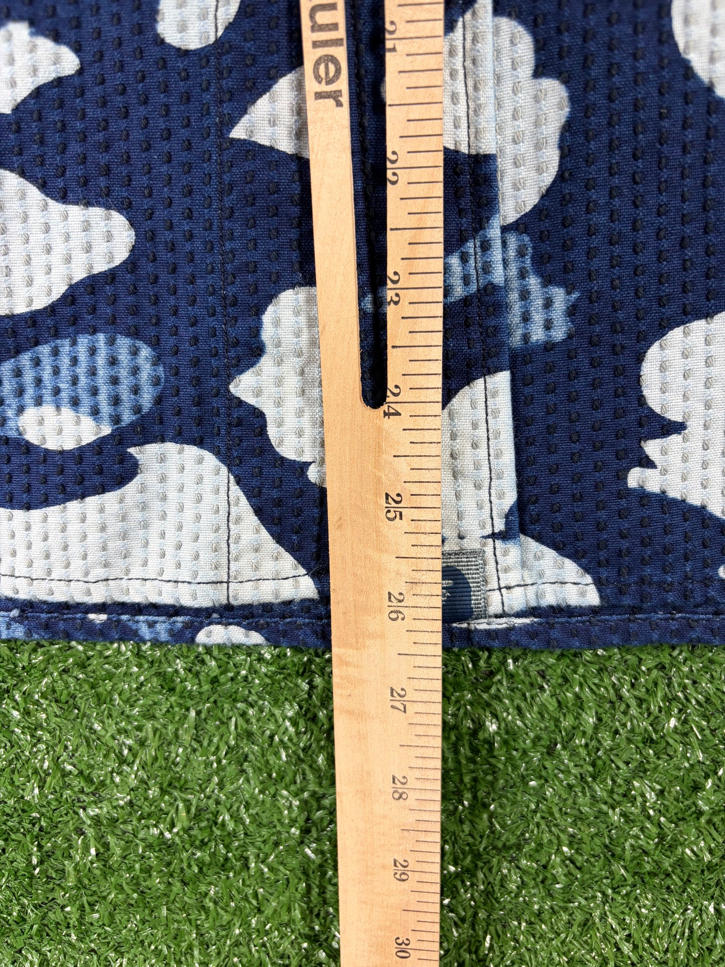 Bape Blue Waffle Thermal Camo Button-Up Shirt Size Large