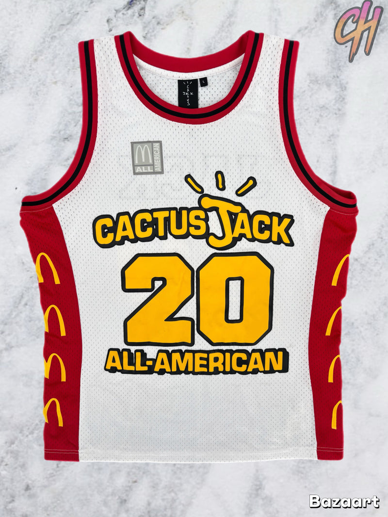 Travis Scott x McDonald's Cactus Jack All American White Jersey Size Large