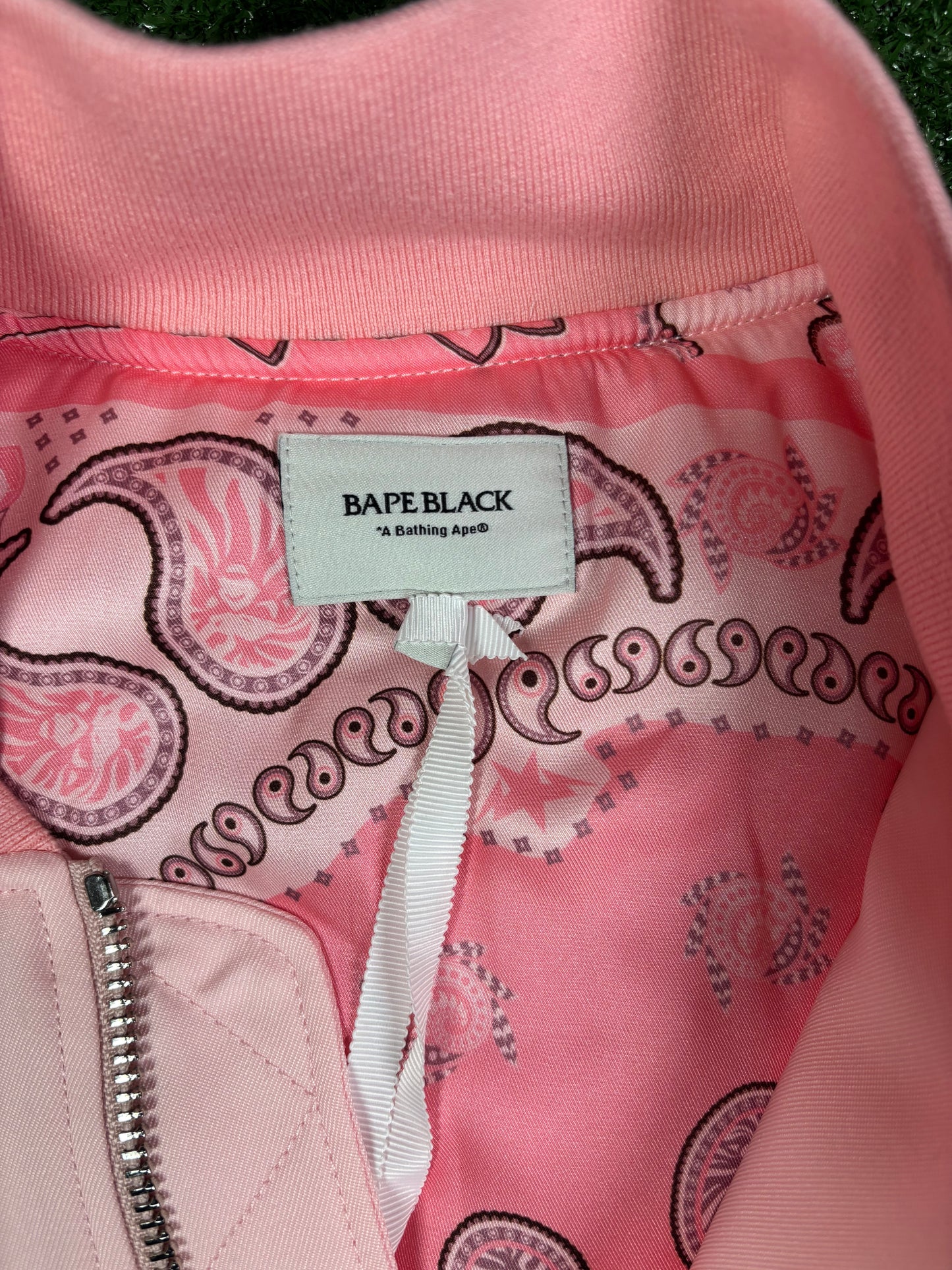 Bape Black Pink Satin Bomber Jacket Size XL (MSRP: $900)