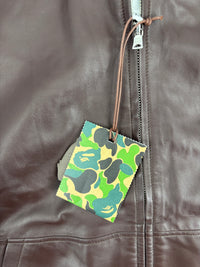 Bape Shark FW22 Full-Zip Brown Leather Jacket Size XL