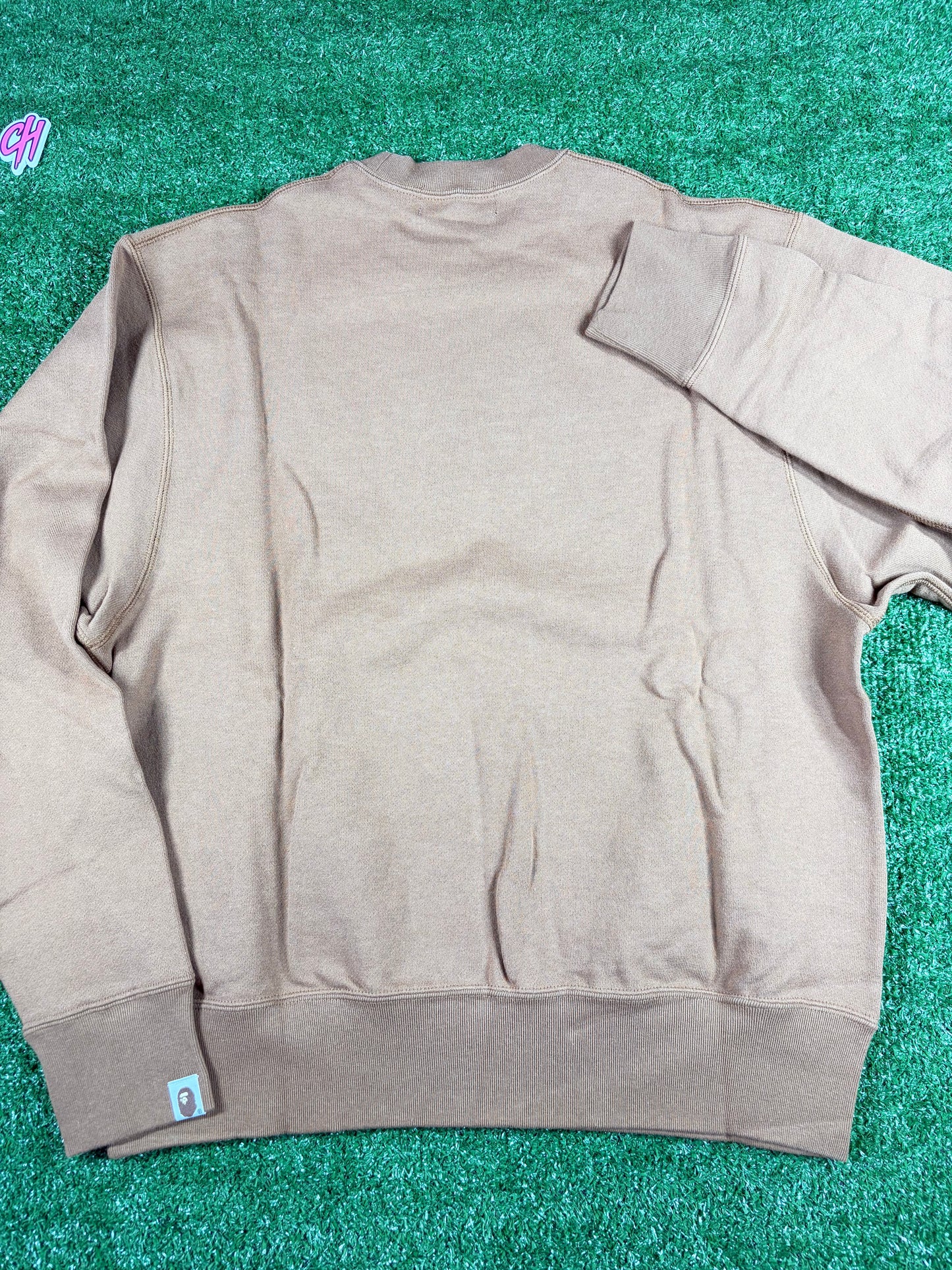 BAPE X Carhartt Beige Crewneck Sweatshirt Size Small