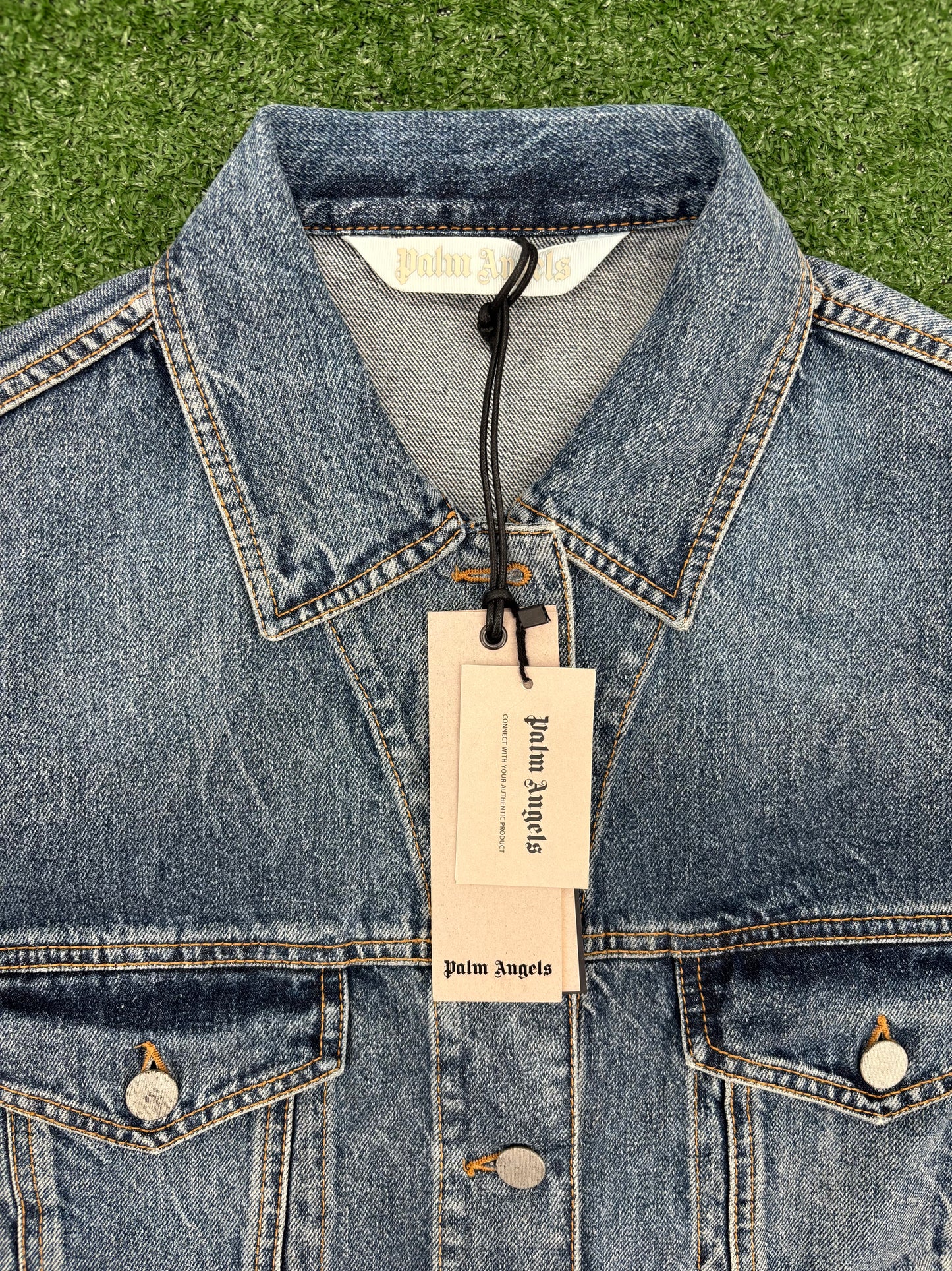 Palm Angels Sunrise Cobalt Denim Jacket Size Small (MSRP: $690.00)