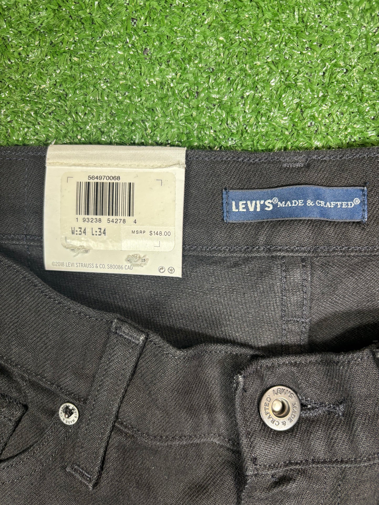 Levi's Premium 511 Slim Black Jeans Size 34