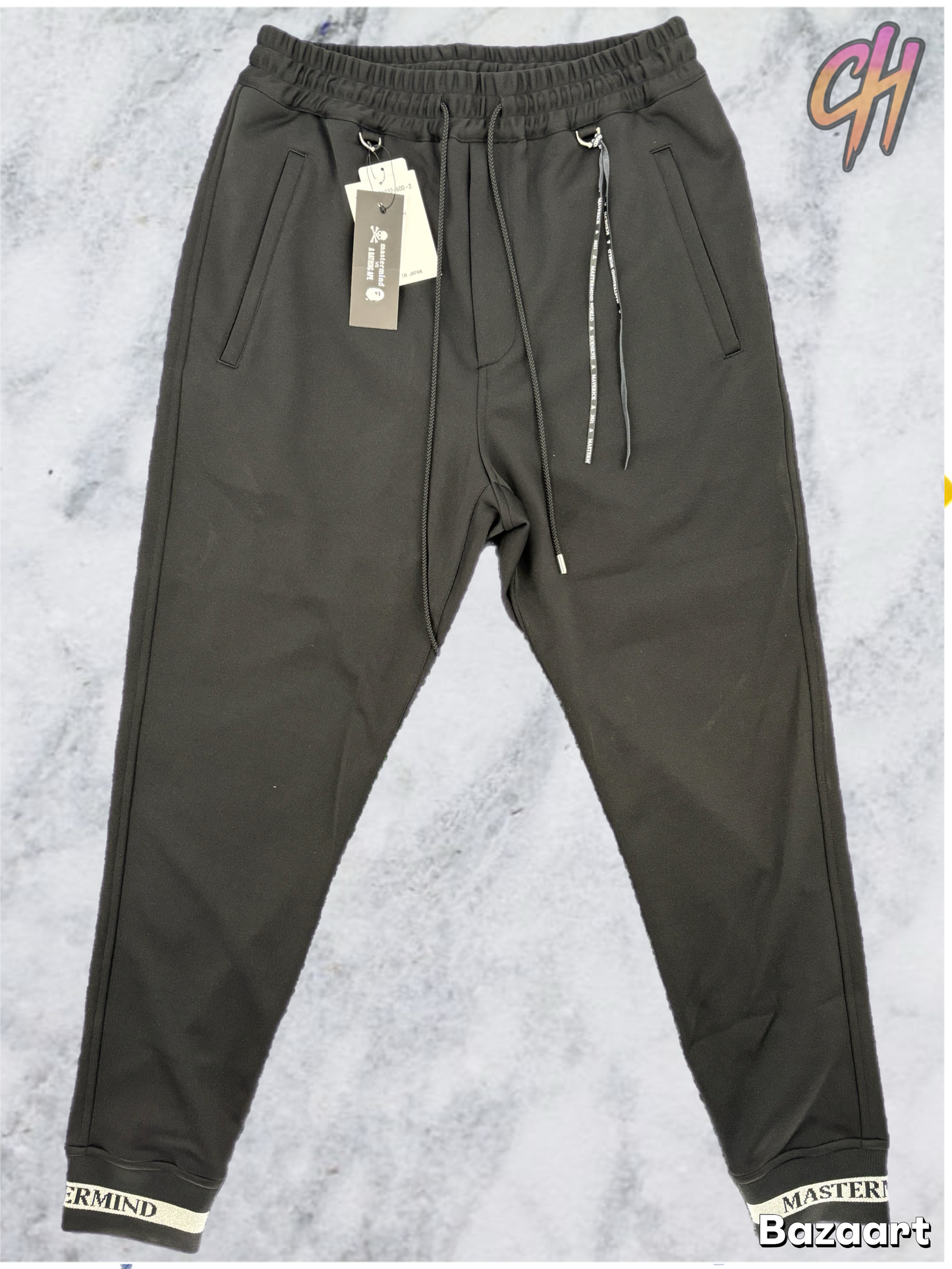 Mastermind Color Ribbed Black Track Pants Size Large (MSRP: $1,279)