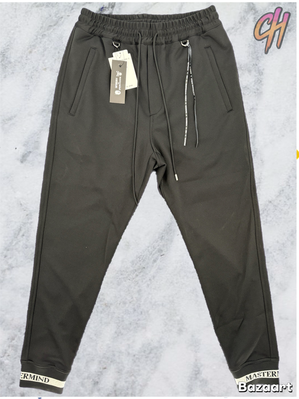 Mastermind Color Ribbed Black Track Pants Size Large (MSRP: $1,279)