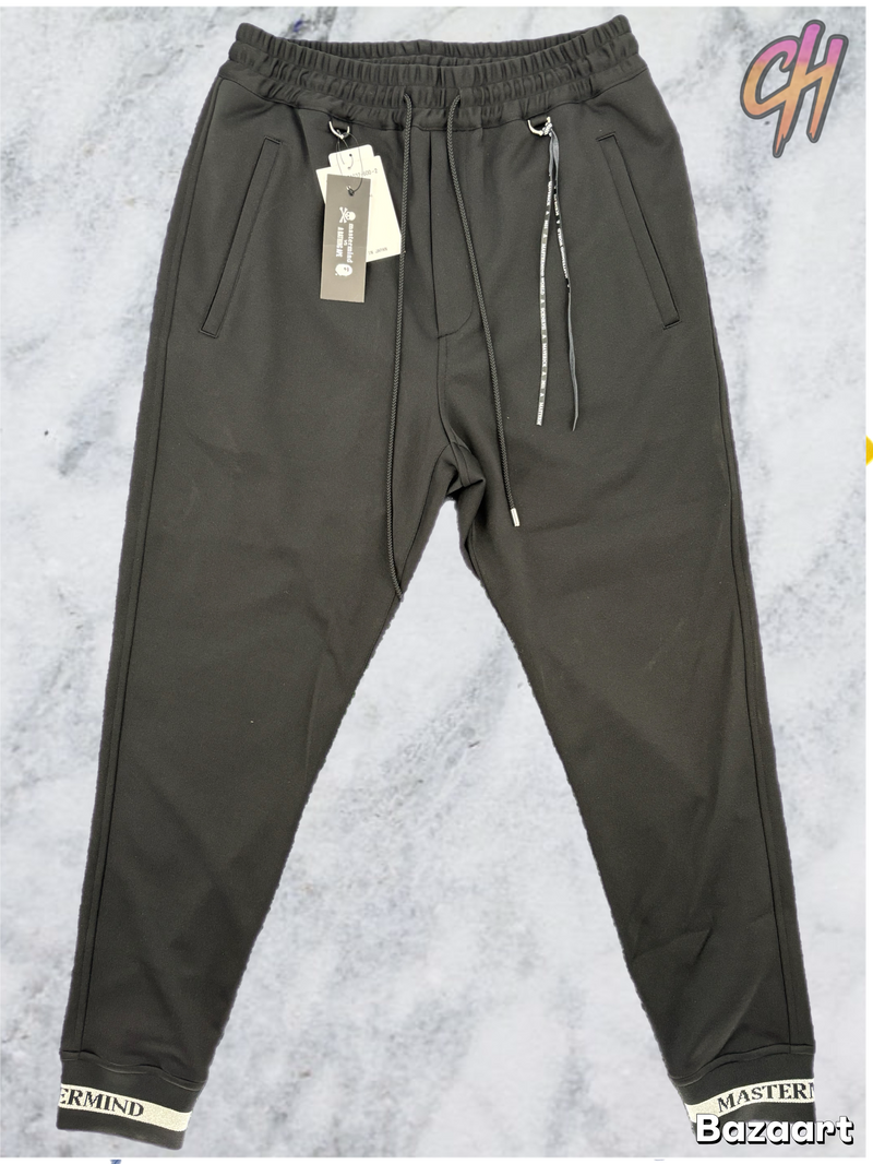Mastermind Color Ribbed Black Track Pants Size Large (MSRP: $1,279)