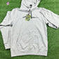 BAPE Grey 'Fading Logo' Pullover Hoodie (STAINED) - Size Large