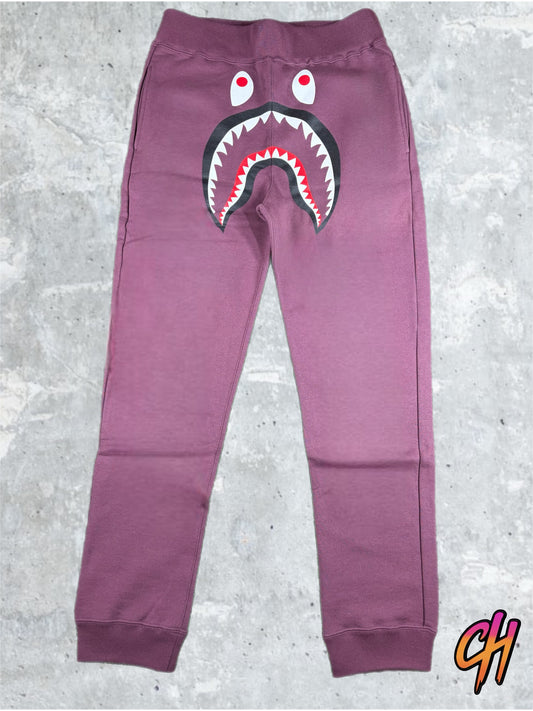 Bape Shark Burgundy Slim Fit Sweatpants Size Large