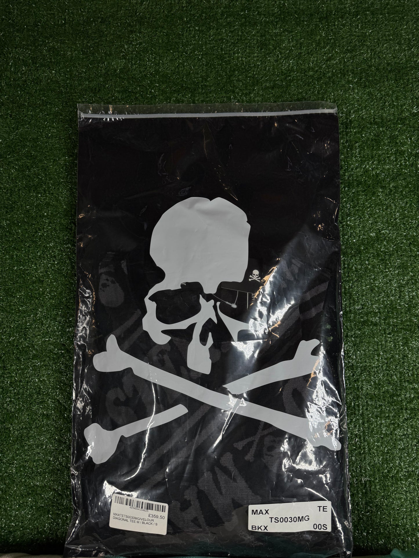 Mastermind Vs. Bape Velour Diagonal Black T-Shirt Size Large