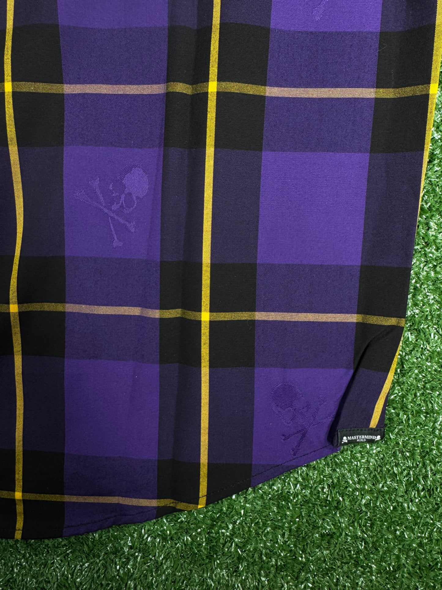 Mastermind Vs. Bape Purple Color Check S/S T-Shirt Size Small