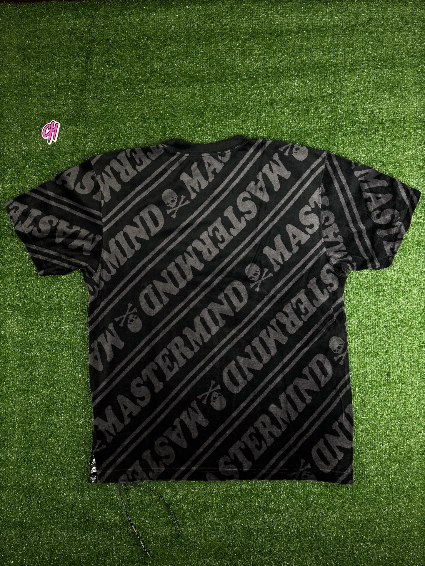 Mastermind Vs. Bape Velour Diagonal Black T-Shirt Size Large