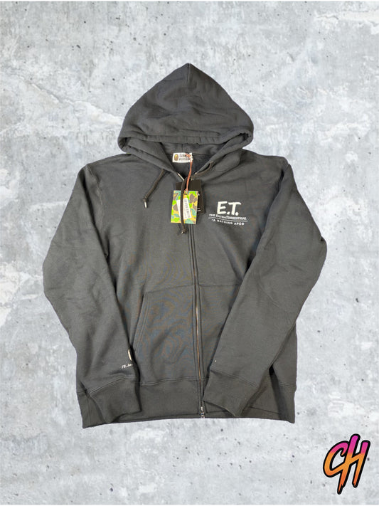 BAPE x E.T. Ape Head Full Zip-Up Black Hoodie XXL