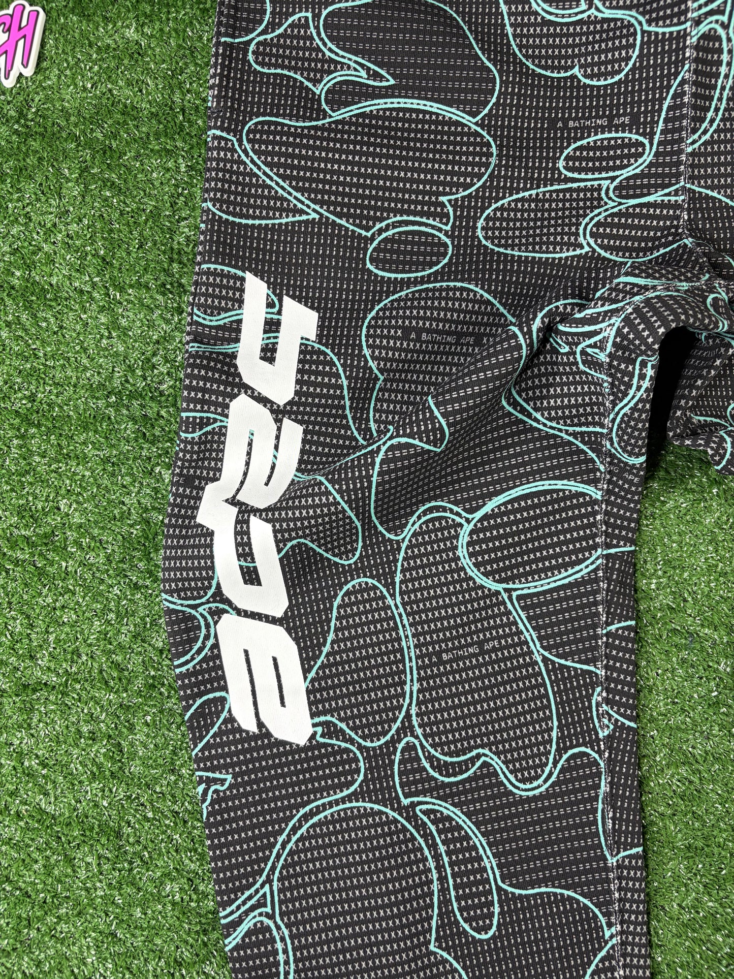 Bape Text Code Camo Black Jogger Sweatpants Size Large