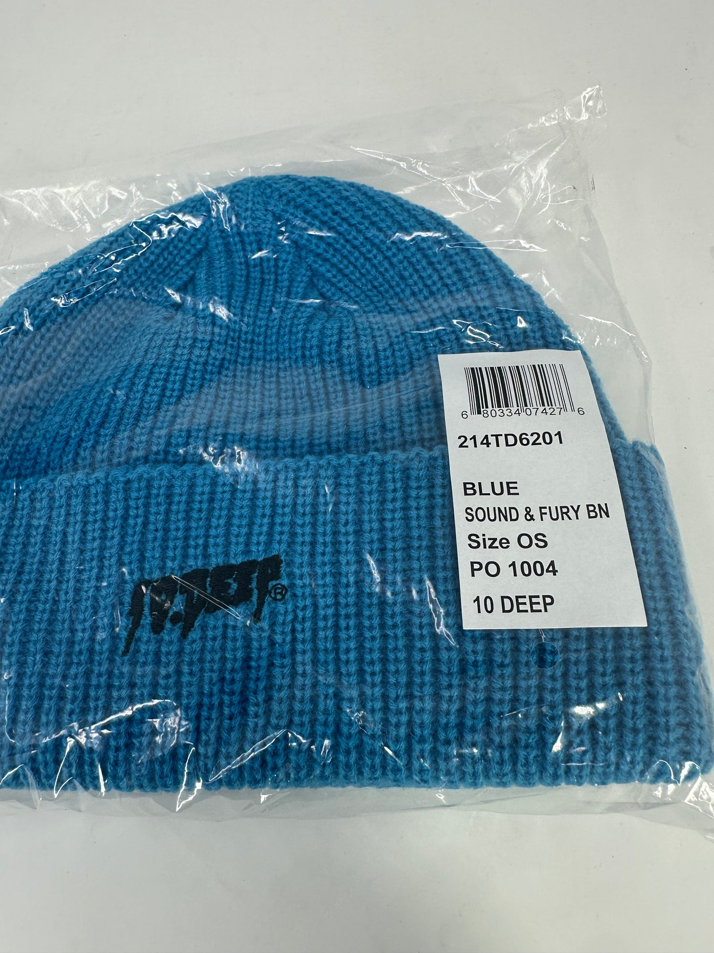 10 Deep 'Sound & Fury' Blue Beanie Brand New - One Size