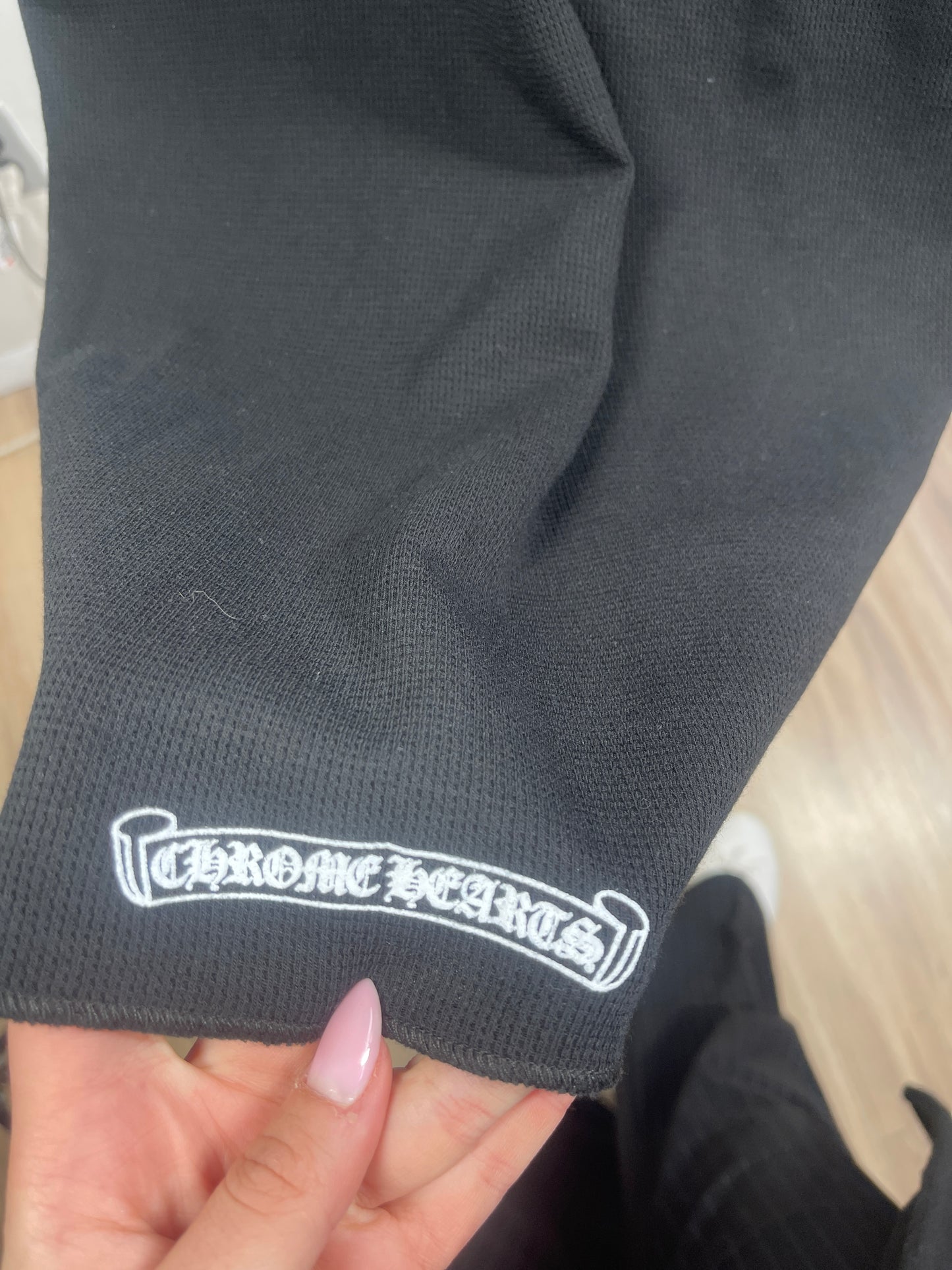 Chrome Hearts Scroll Logo Long-Sleeve Thermal Shirt 'Black'