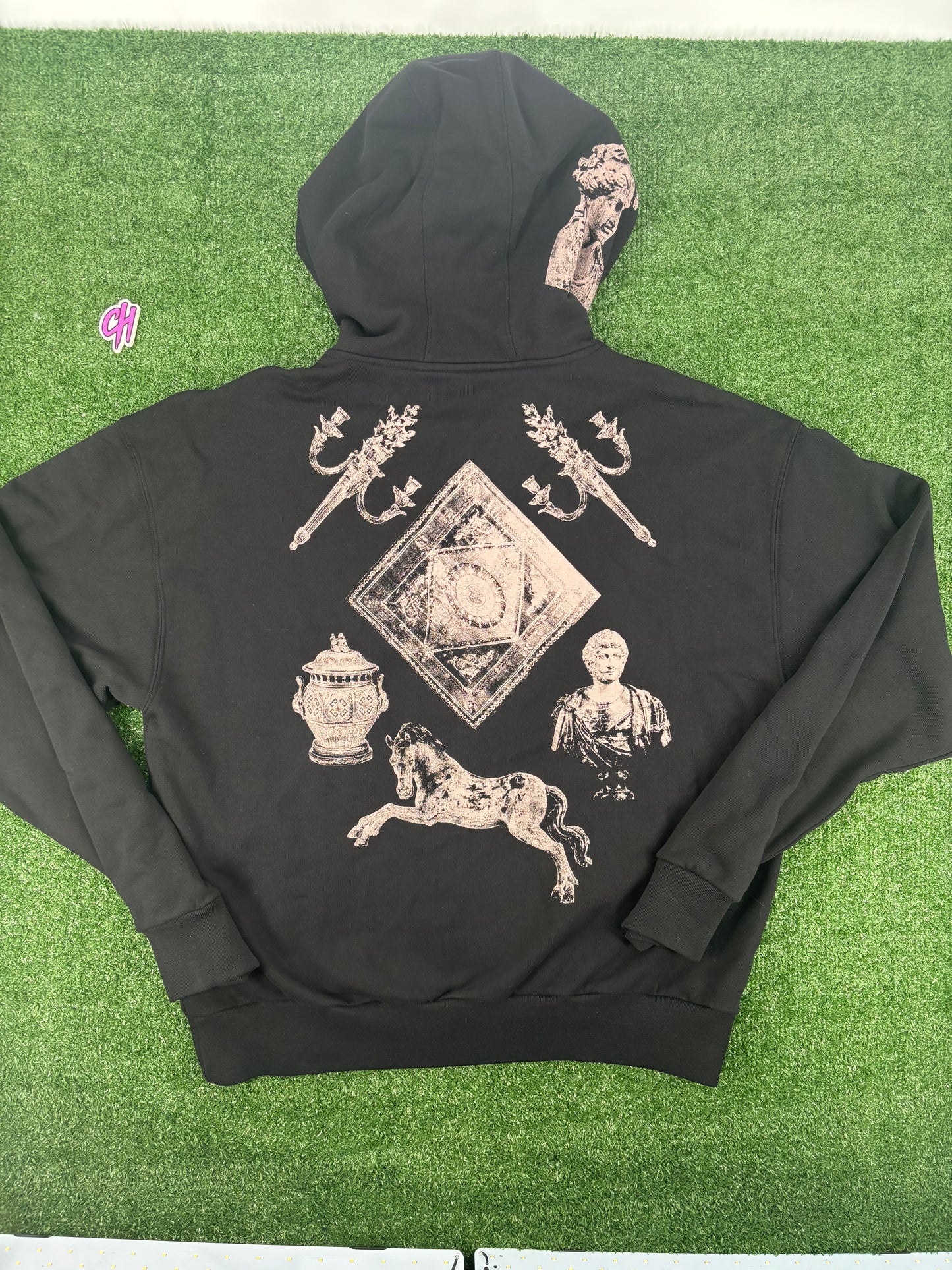 Givenchy Men's Boxy 'Tarot' Black Full-Zip Hoodie Size XXL