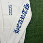 Chrome Hearts Blue Vertical Logo White Zip-Up Hoodie Size Small