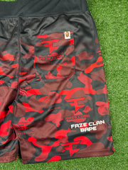 Bape X Faze Clan Red Camo Game Shorts Size XL