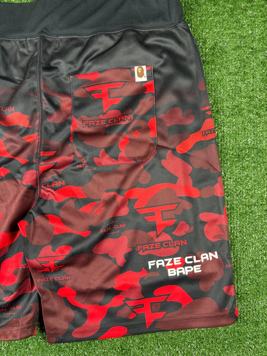 Bape X Faze Clan Red Camo Game Shorts Size XL