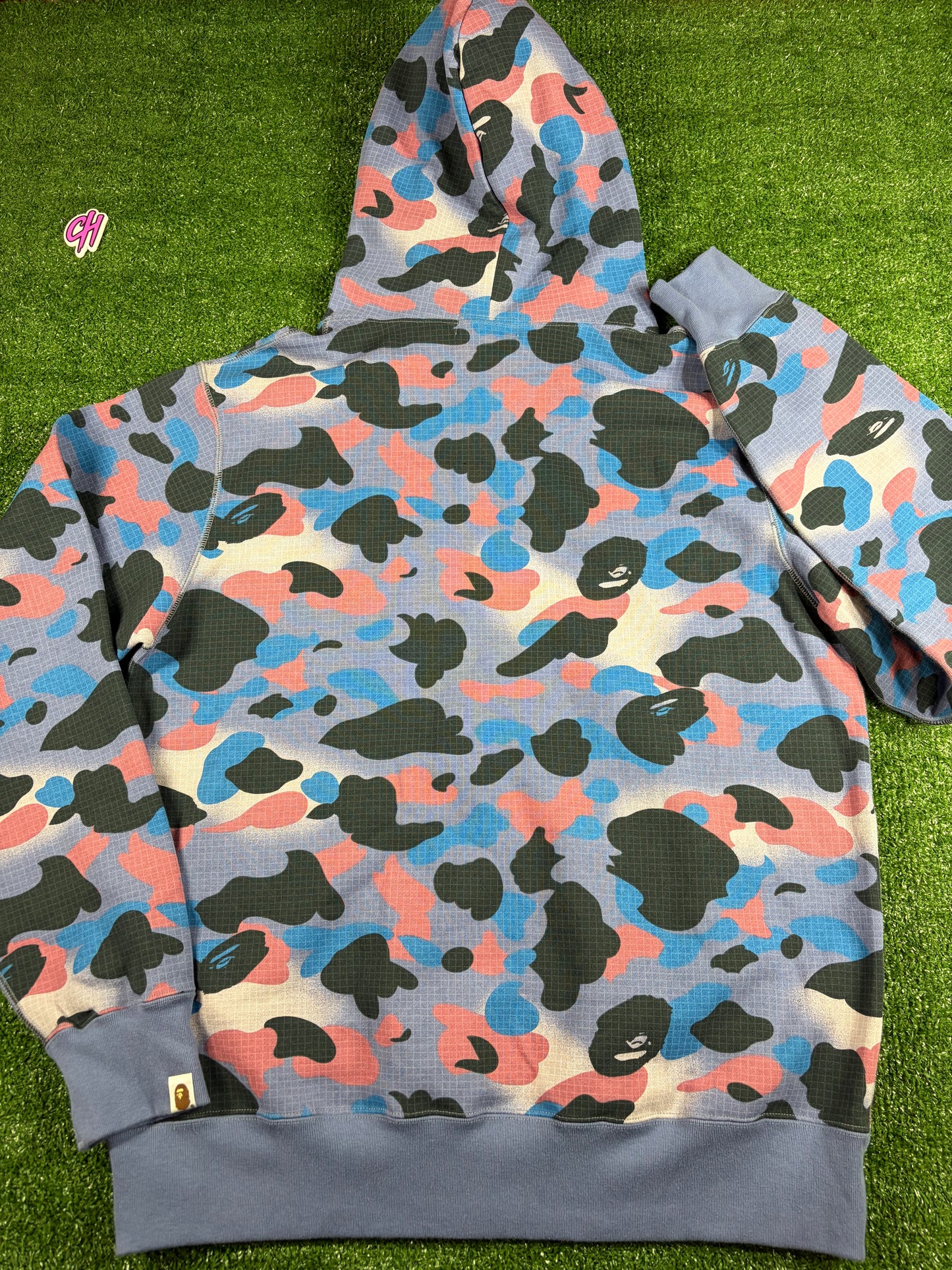 BAPE 1st Camo Multi-Color Grey Pullover Hoodie Size XL