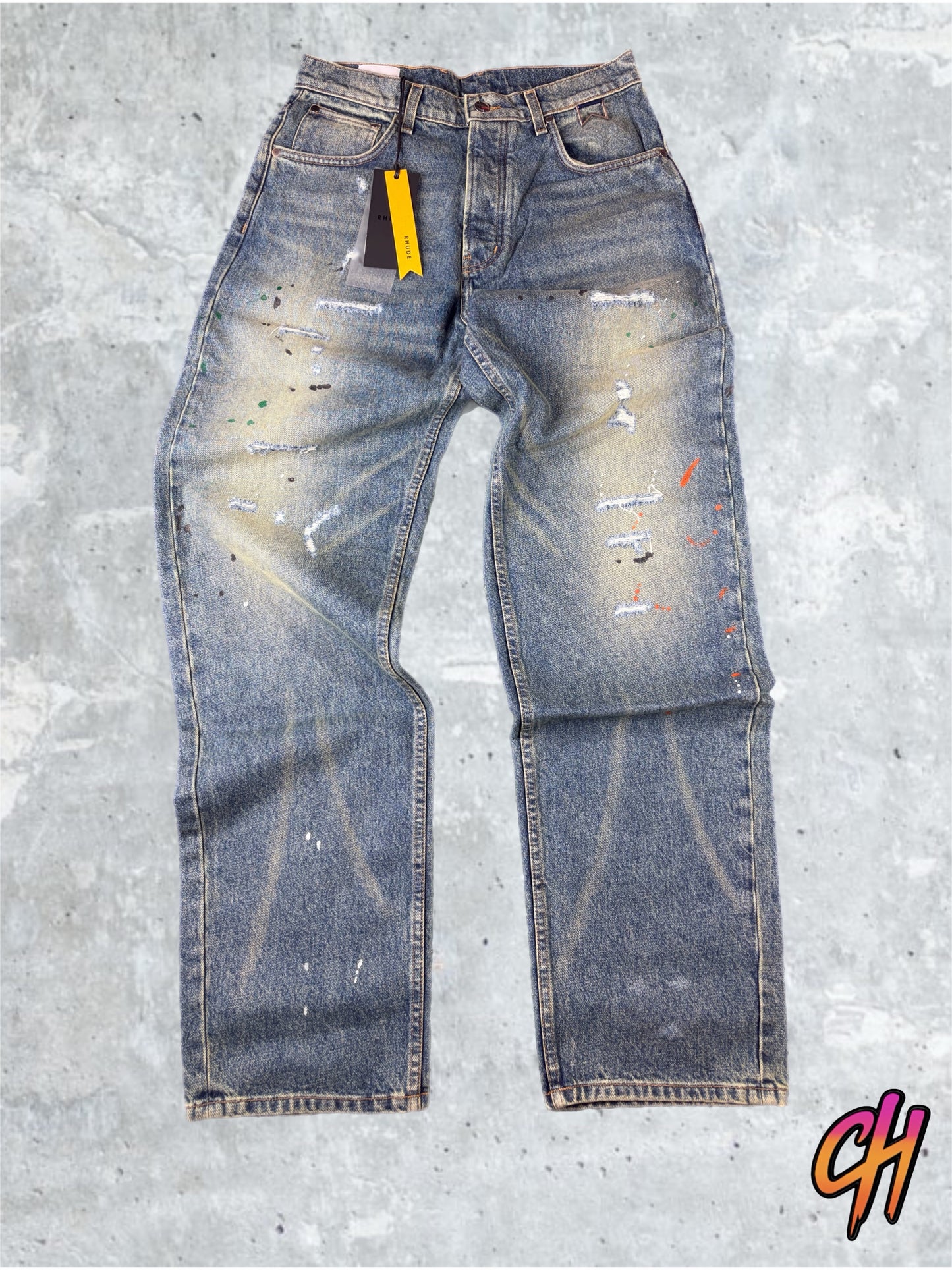 RHUDE Authentic Wide Leg Denim Indigo Jeans Mens Size 34 MSRP:$795.00