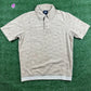 Kith Graham Velour Beige Men's Polo Shirt (STAINED) - Size Small