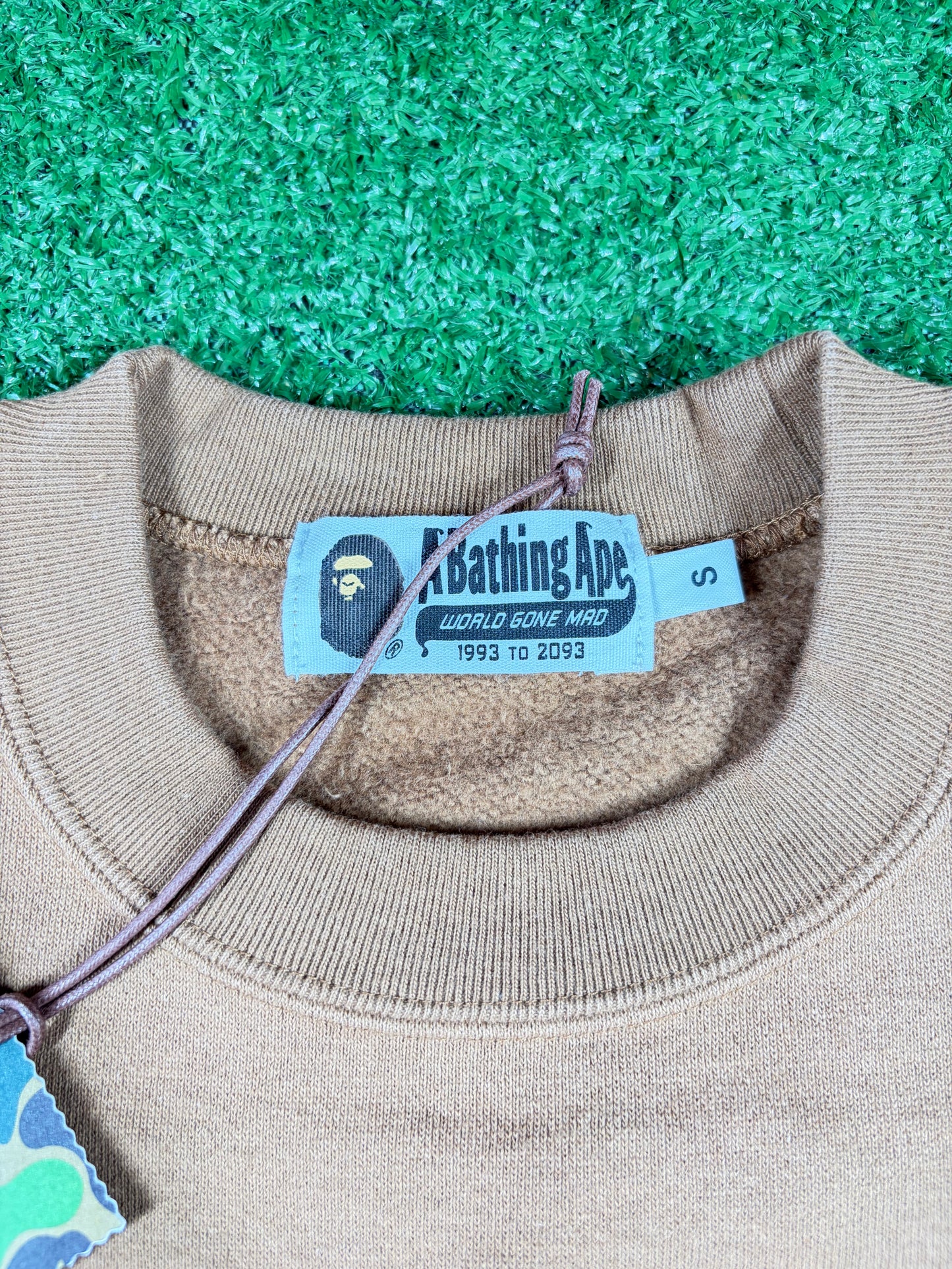 BAPE X Carhartt Beige Crewneck Sweatshirt Size Small