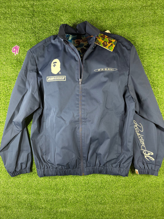 Bape X Pagani Navy Blue ABC Camo Jacket Size Medium