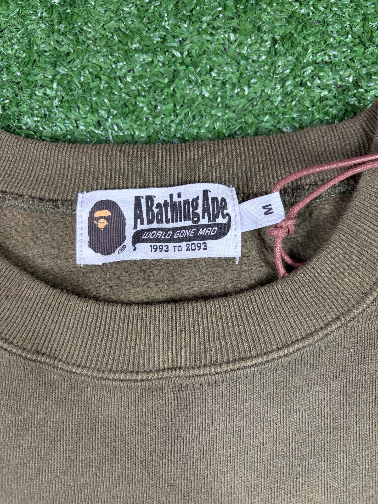 BAPE Tiger HeavyWeight Olive Crewneck FW19 Size Medium