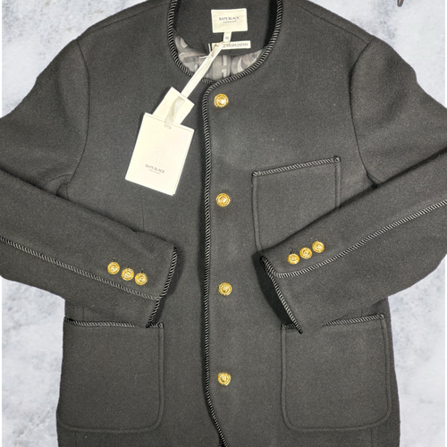 Bape Black Collarless Wool Black Chinese Jacket Size XL (MSRP: $1,000)