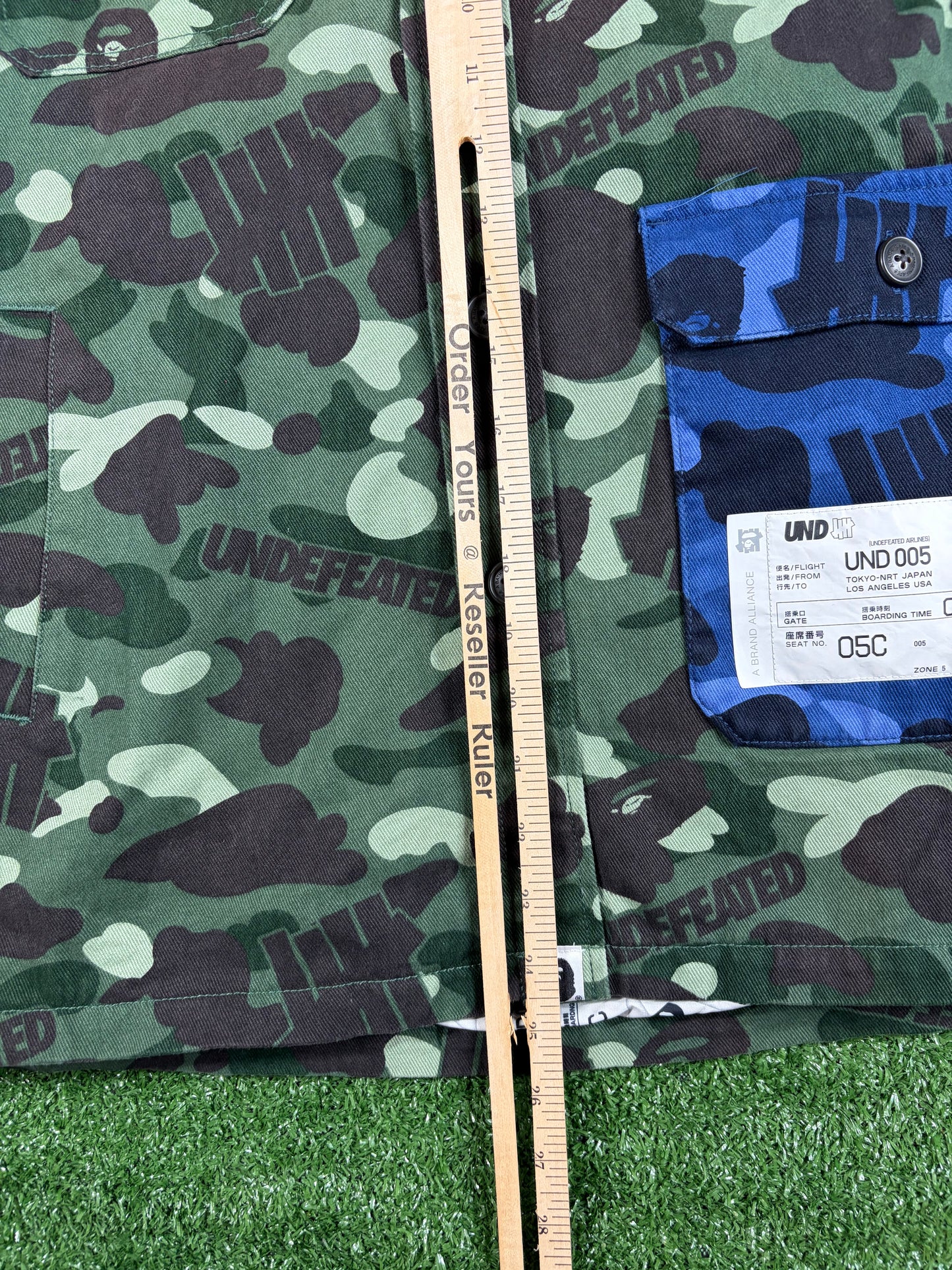 BAPE X Undefeated Color Camo Flannel Jacket Size XL