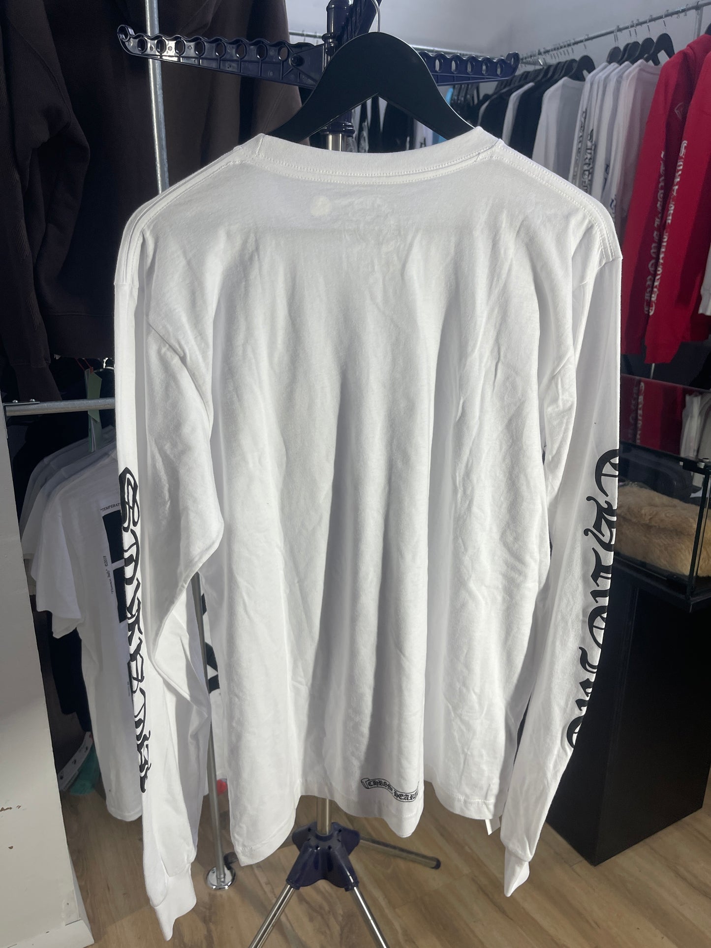 Chrome Hearts Neck Logo Long Sleeve Pocket Crew T-shirt White