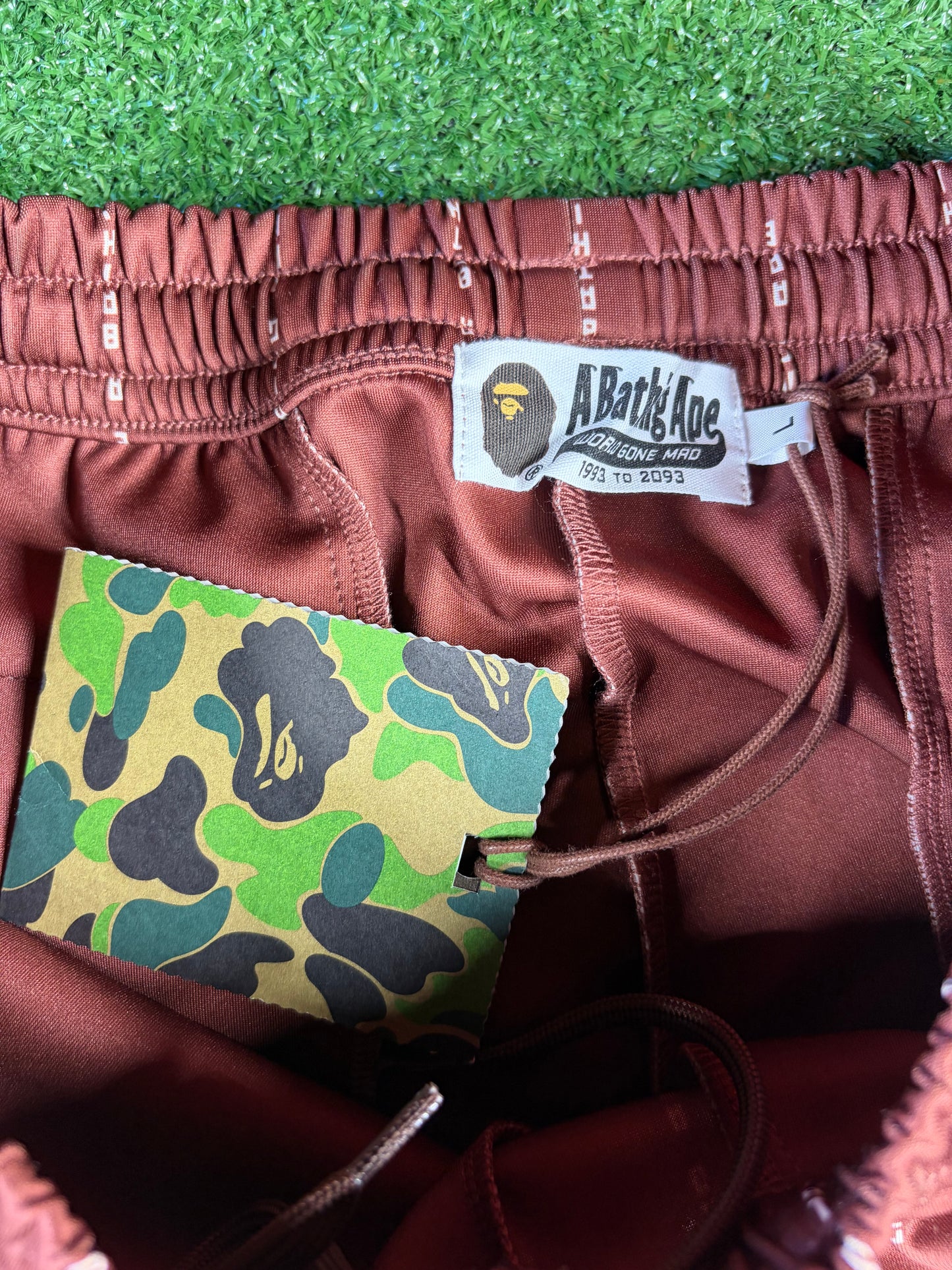 BAPE Text stripe Jersey Track Pants Size Large