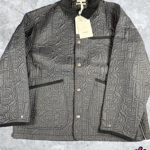 Bape Black Quilted Collared Black Down Jacket Size XL