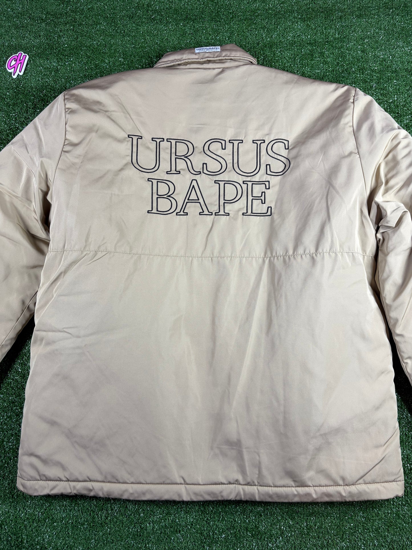 BAPE X Ursus Beige Puffer Blouson Jacket Size Large
