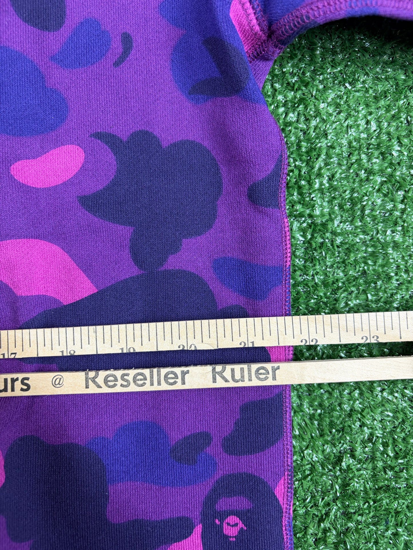 BAPE Color Camo Embroidery Shark Purple Crewneck Large