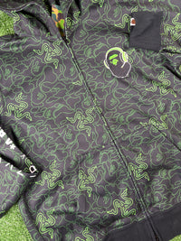 Bape X Razer Neon Camo Full-Zip Hoodie Size XL